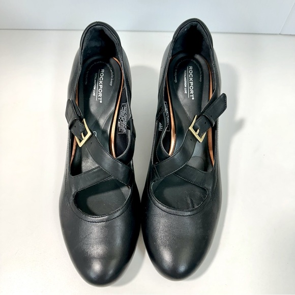 Rockport Womens Size 9.5 M Black Leather Criss Cross Soft Wedge Shoes 10… - Picture 5 of 14